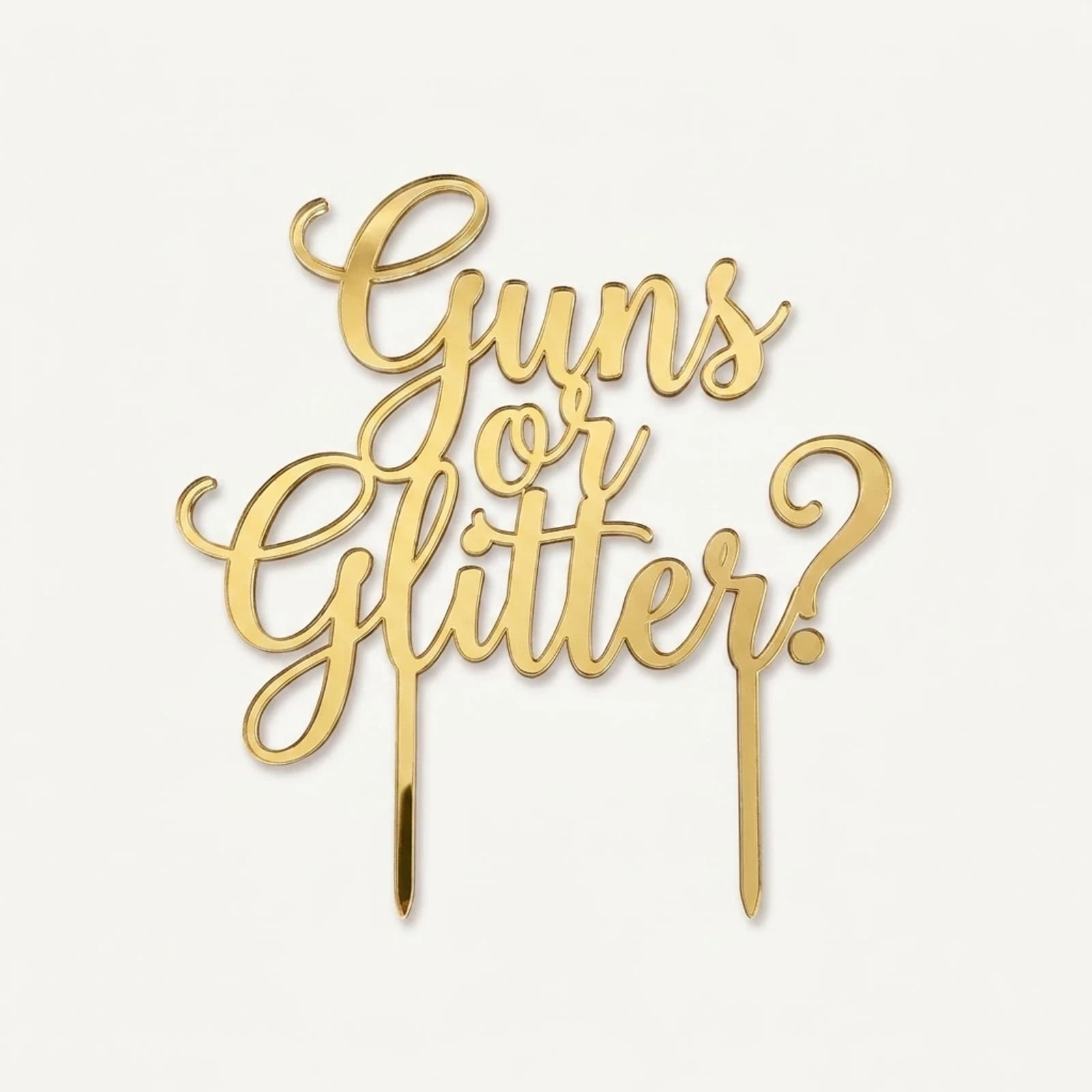 Cake Topper Guns or Glitter?